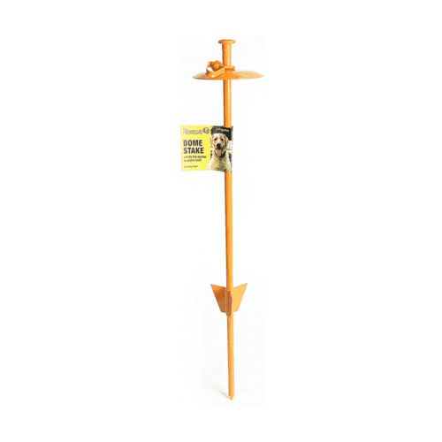 Roscoe's Pet Products Dome Style Tie-Out Stake for Dogs with Tri-Fin Anchor for Extra Stability and Strength.
