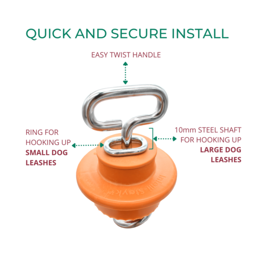 dog tie out stake for medium and large dog detail photo 3