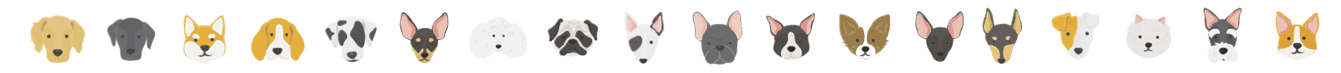 Strip with Dogs Dog icons