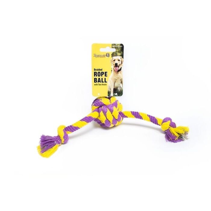 Braided Rope Ball with Two Knots Dog Toy