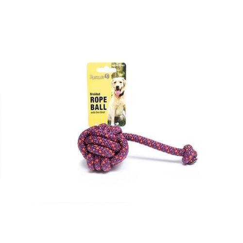 Braided Rope Ball with One Knot Dog Toy